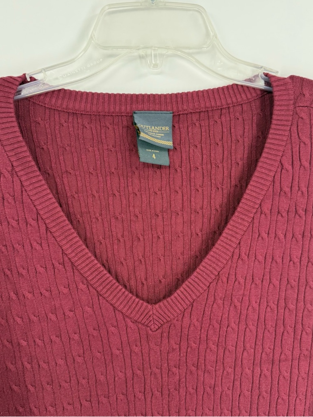 Outlander Torrid Cable Knit Sweater Women’s Size 4X Burgundy Maroon V Neck - Picture 6 of 8